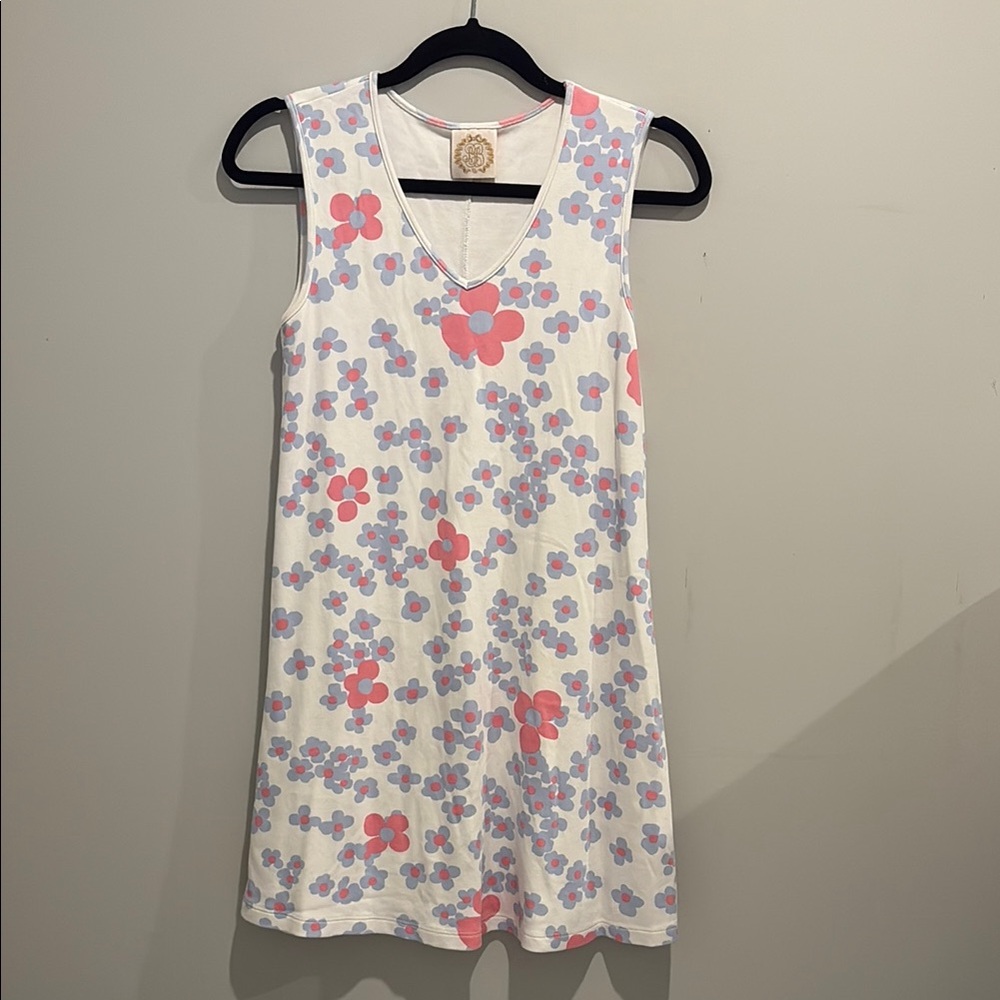 The Beaufort Bonnet Company Pink and Blue Sleeveless V-Neck Sundress